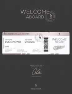 Cabin CrewCademy Boarding Pass - Prototype