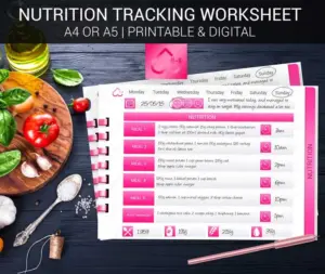 DreamGirl Fitness Nutrition Log Sheet